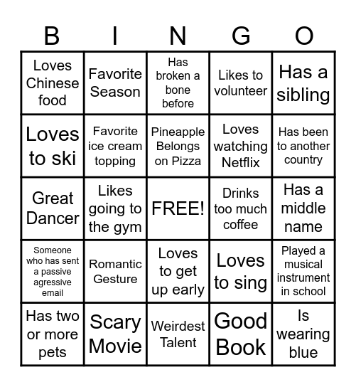 FUN FUN FUN ! Bingo Card