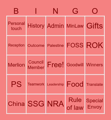 Compass Bingo Card