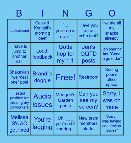 UHC Day to Day Interactions Bingo Card
