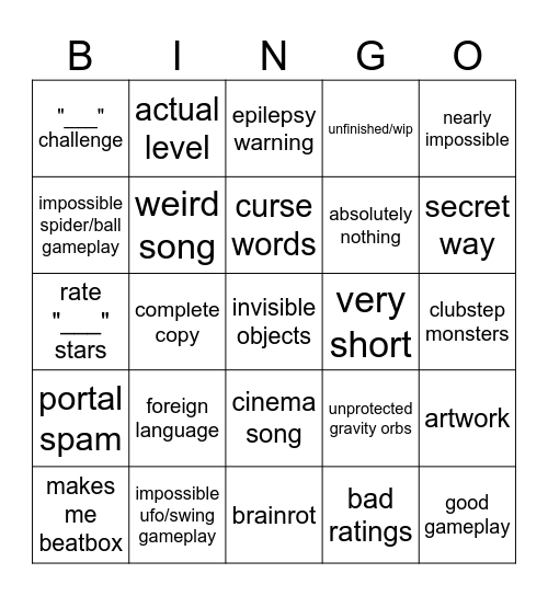RECENT TAB BINGO Card