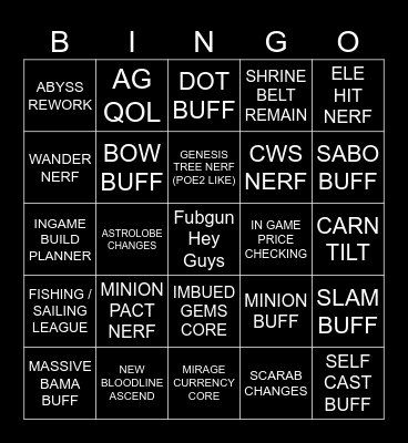 JOS&FERRY'S Bingo Card