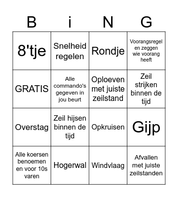Zeilen ding Bingo Card