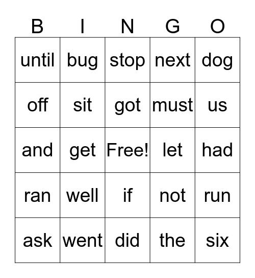 Basic Sounds A-Z Bingo Card