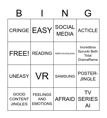 20 Cards Bingo Card