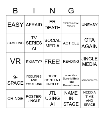 30 Cards Bingo Card