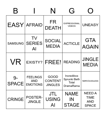 30 Cards Bingo Card