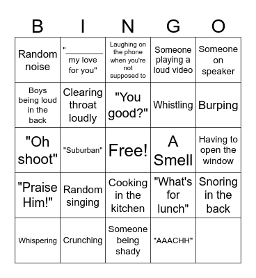 SFH Office Bingo Card