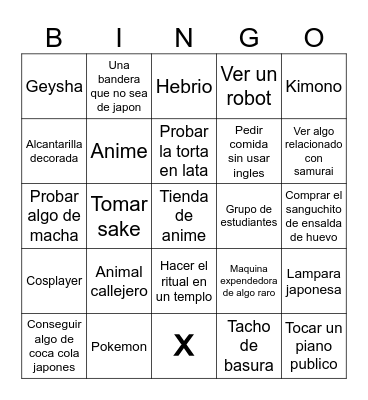 BINGO JAPON Bingo Card