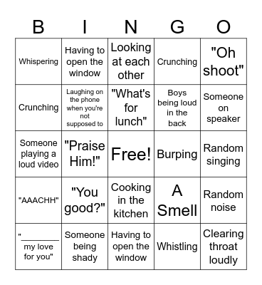 SFH Office Bingo Card