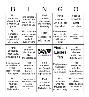 We Make Philly! Bingo Card