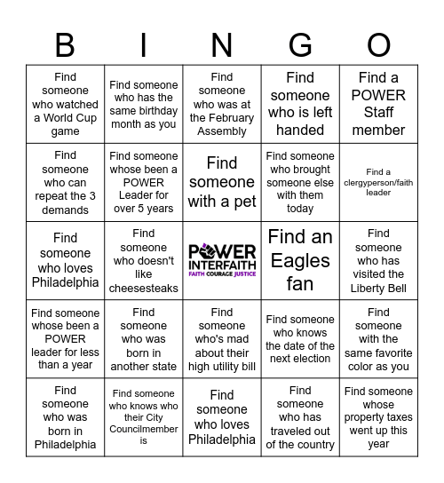 We Make Philly! Bingo Card