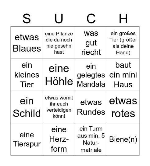 Naturbingo Card
