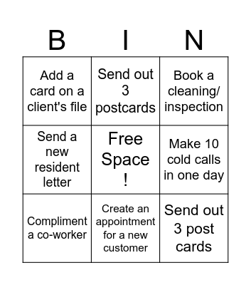 Telemarketing Bingo Card