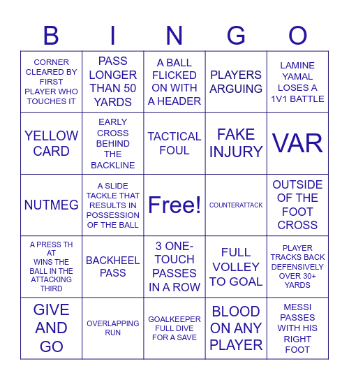 WORLD CUP FINAL Bingo Card