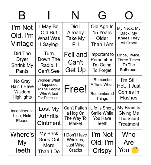 Seasoned Saints Bingo Card