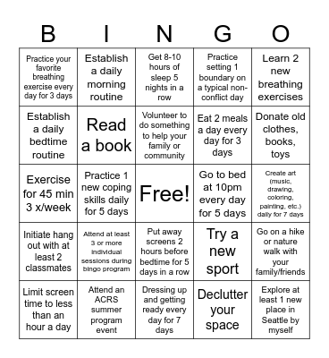 HT Bingo Card