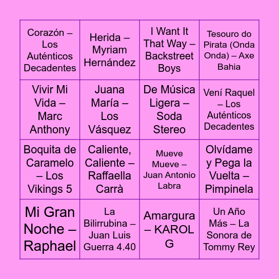 Baby Shower de Sofía Bingo Card