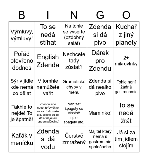 Ano sefe bingo Card