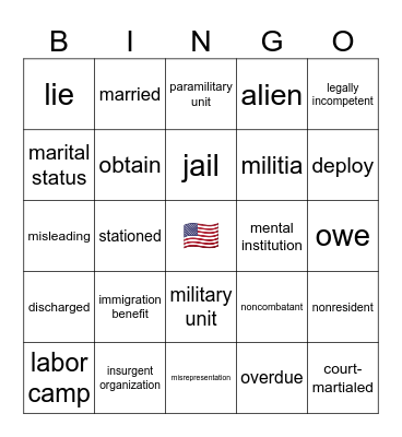 Vocab Bingo (set 2) Bingo Card
