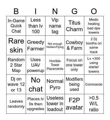 Tds matchmaking bingo Card