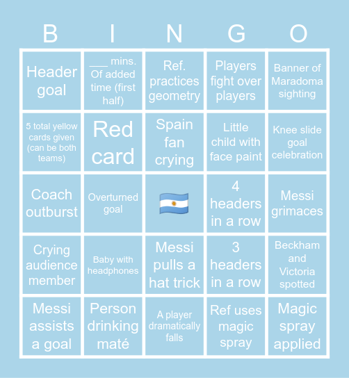 🇦🇷WATCH PARTY BINGO🇦🇷 Bingo Card