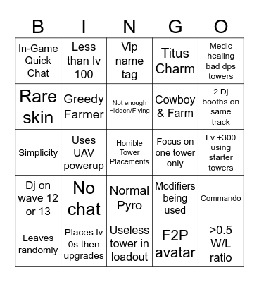 Tds matchmaking bingo Card