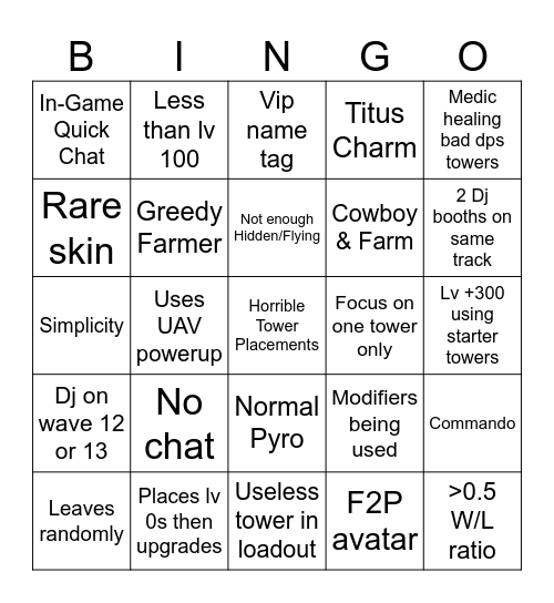 Tds matchmaking bingo Card