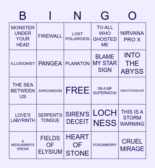 Mooncat DD Bingo Card