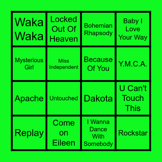 Cam Bingo 6 (Round 2) Bingo Card