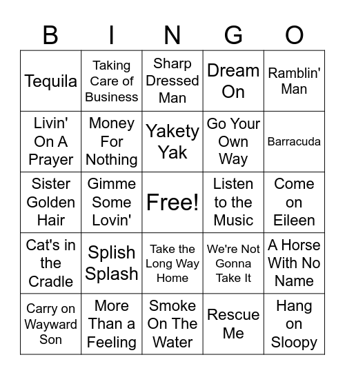 Classic Rock (set 4) Bingo Card