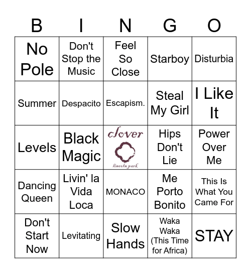 International Artists Bingo Card