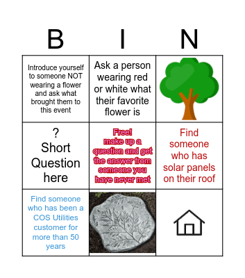 CSU Mesa Gardens Scavenger Hunt? Bingo Card