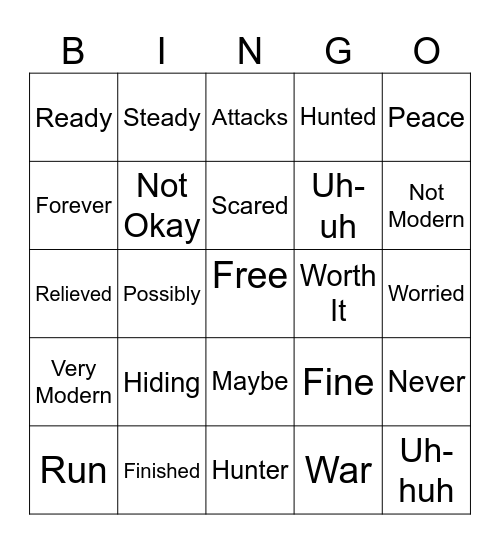 Maybe Later Bingo Card