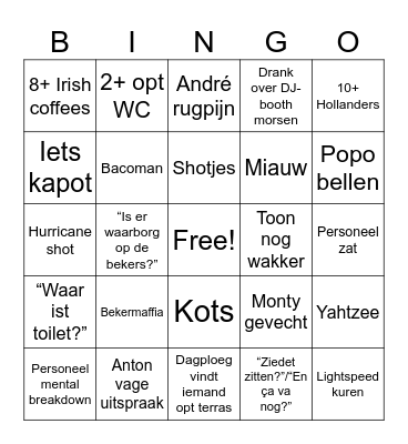 Gentse Feesten Bingo Card