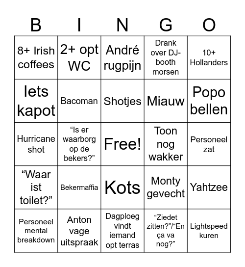 Gentse Feesten Bingo Card