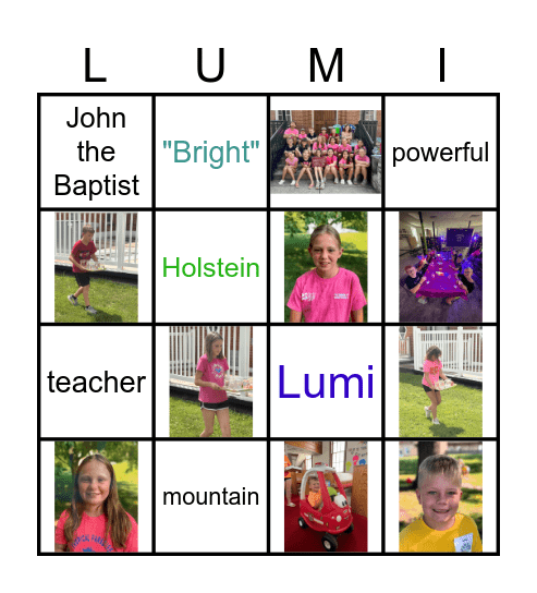 VBS '26 Bingo Card