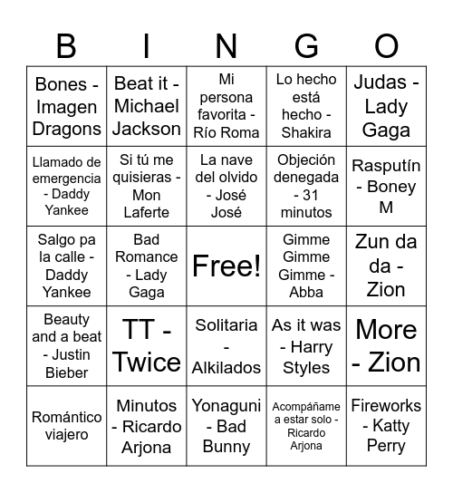 BINGOSIIIIIIIUUUUU Bingo Card