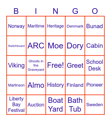PHS Bingo! Bingo Card