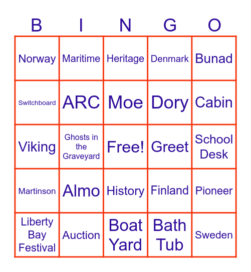 PHS Bingo! Bingo Card
