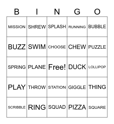PHONICS 3A Bingo Card