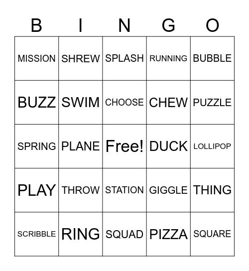 PHONICS 3A Bingo Card