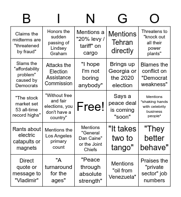 07/16/2026 Speech Bingo Card