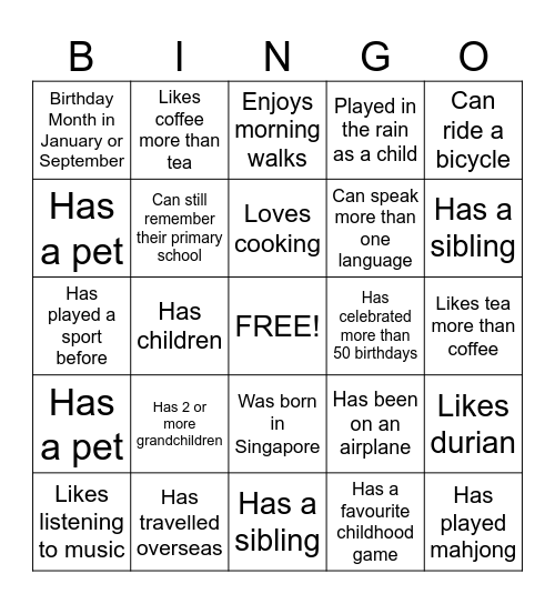 Class 1/6 BINGO_ VIA Bingo Card