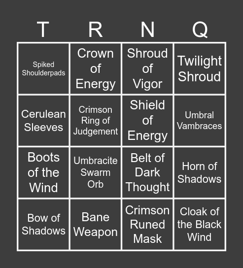 EZ Bingo Card