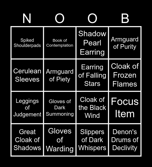 Tranq EZ VT Bingo Card