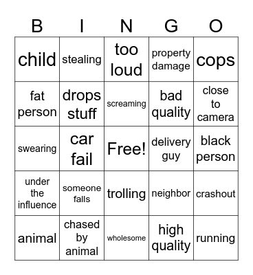 ring cam bingo Card