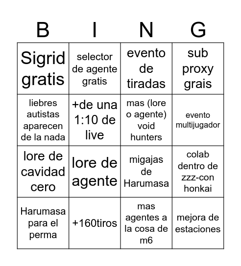 aniversario-live de zzz Bingo Card