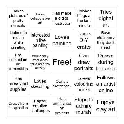 ART MASTERS CLUB/ चित्रालेखा SOCIETY Bingo Card