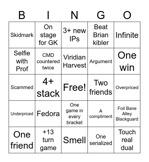 Magiccon Bingo Card