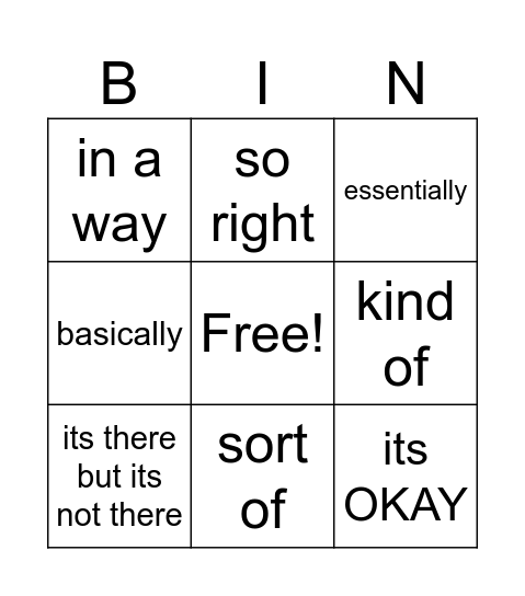 andongni Bingo Card